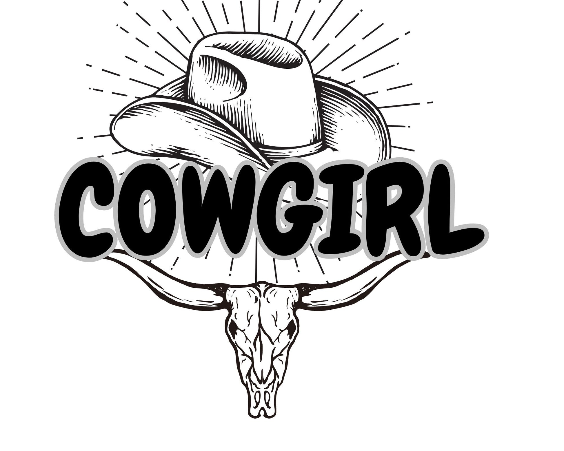 Single Color Cowgirl Screen Print Transfer