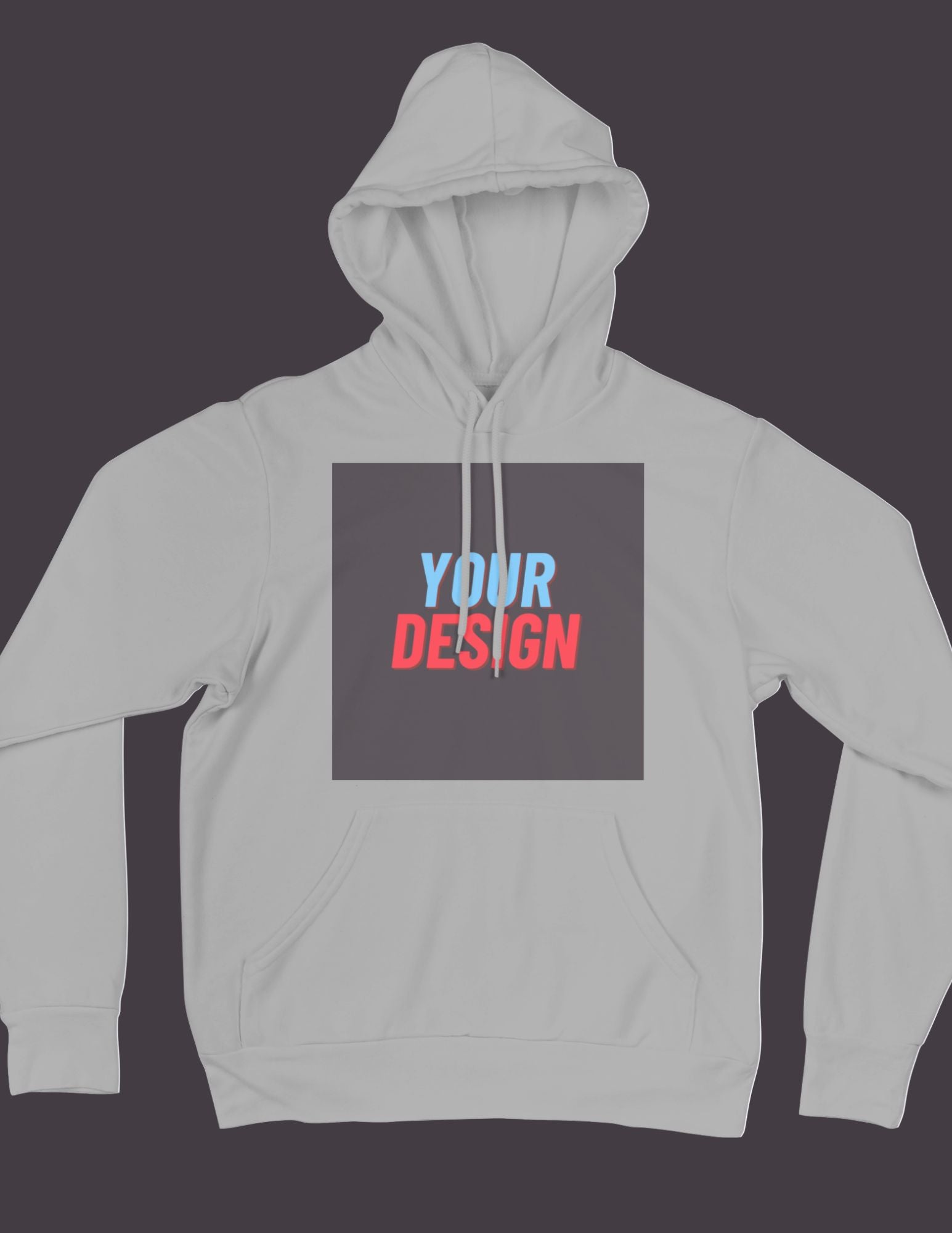 hoodie features a unique custom design, pressed into the fabric to create a dynamic visual effect.